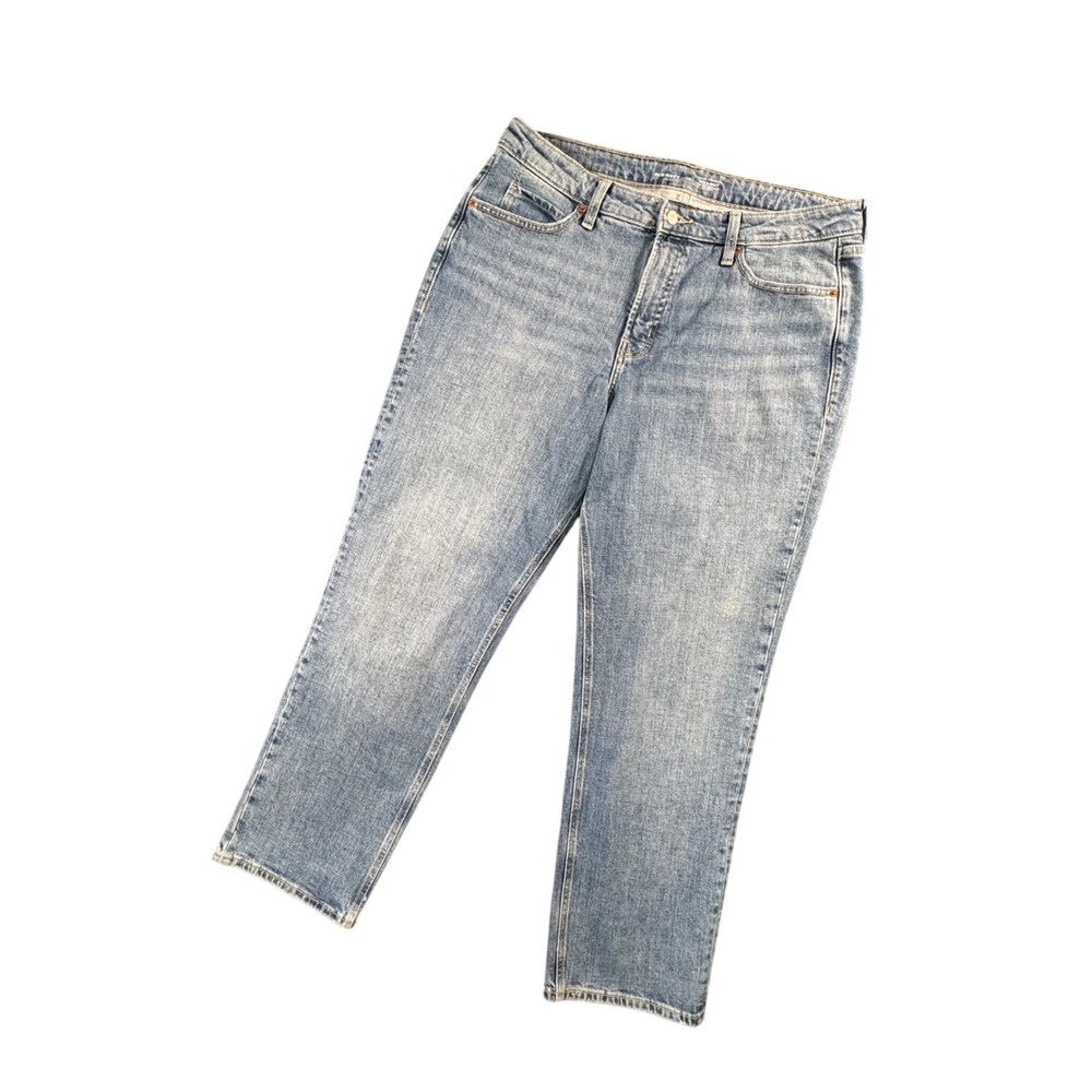 Old Navy Womens Extra High Rise Straight Jeans Light Wash Y2K Denim 14